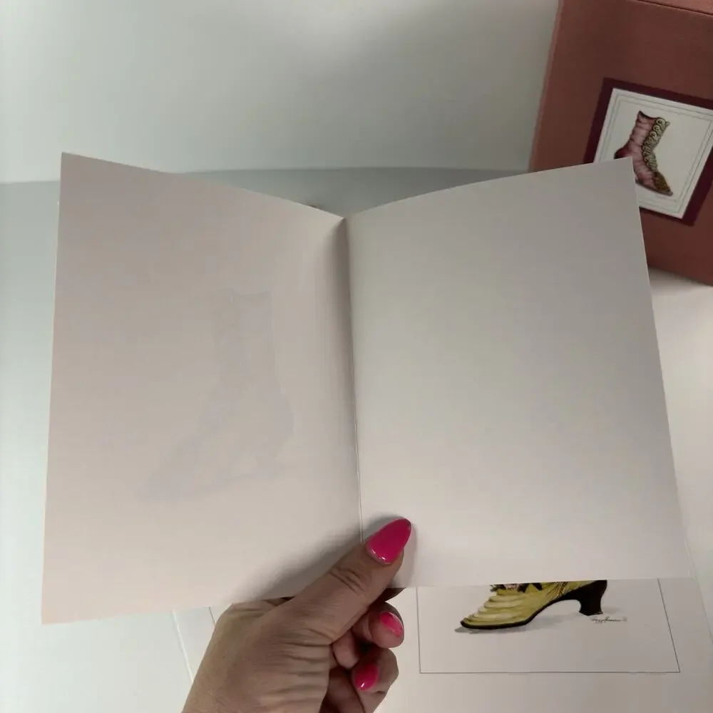 Lot 9 Victorian Shoe Note Cards w/ envelopes Blank Feminine Dressing Room Girly